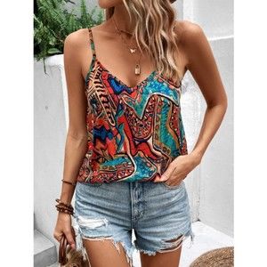 Size 6 VACAY Multicolor Cami - Spaghetti Strap Top